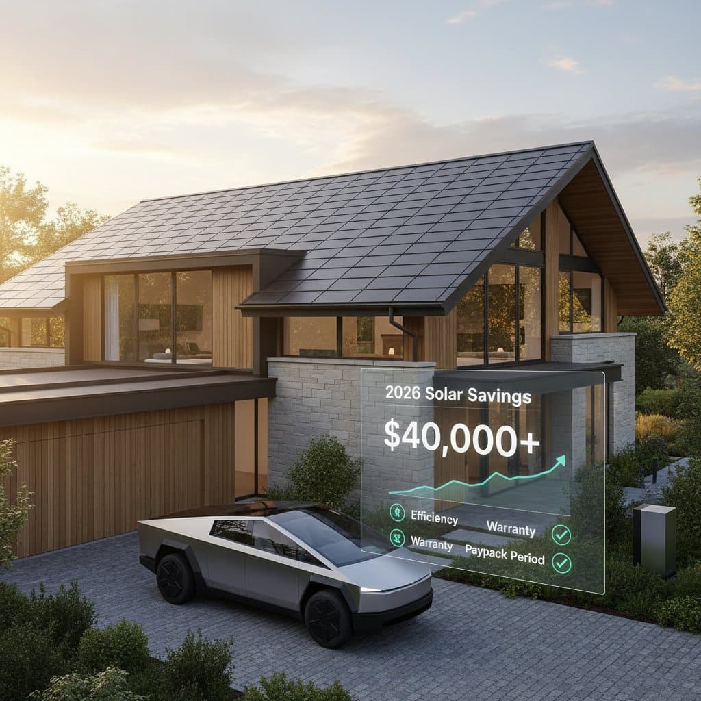 Featured image for Tesla Solar Shingles Cost $40K More in 2026