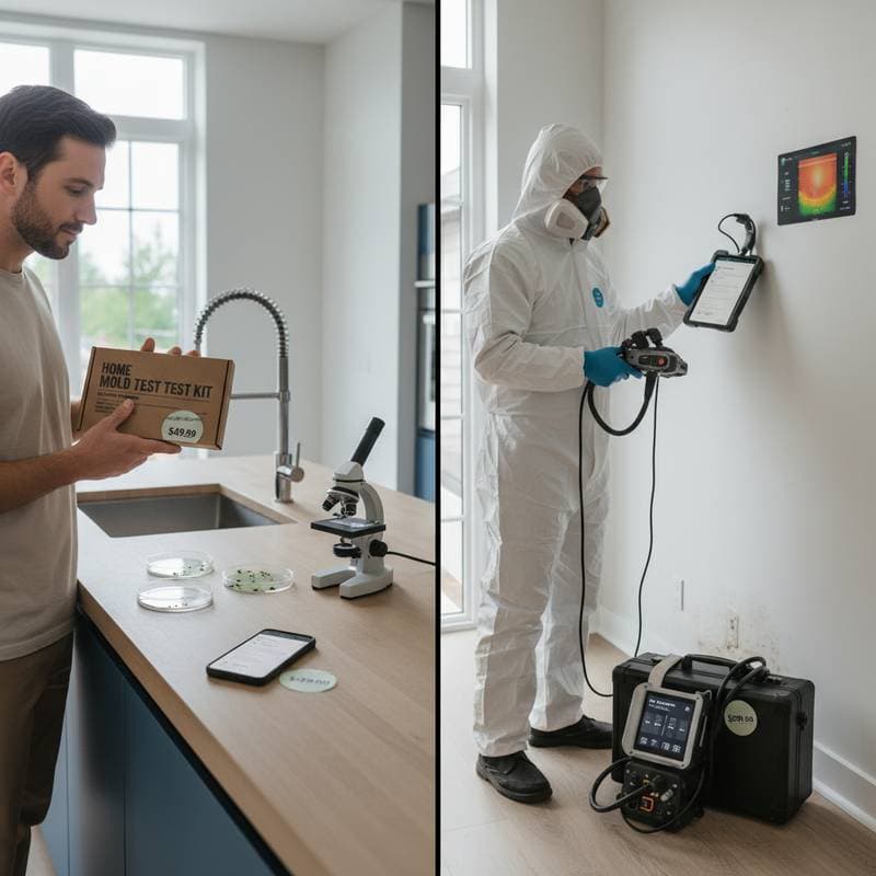 Featured image for DIY Mold Tests Cost $20-70 vs Pro at $200-600