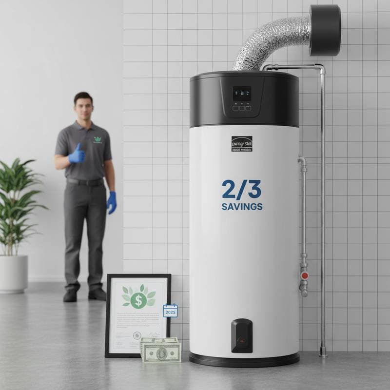 Featured image for Heat Pump Water Heaters Cut Energy Bills by Two Thirds