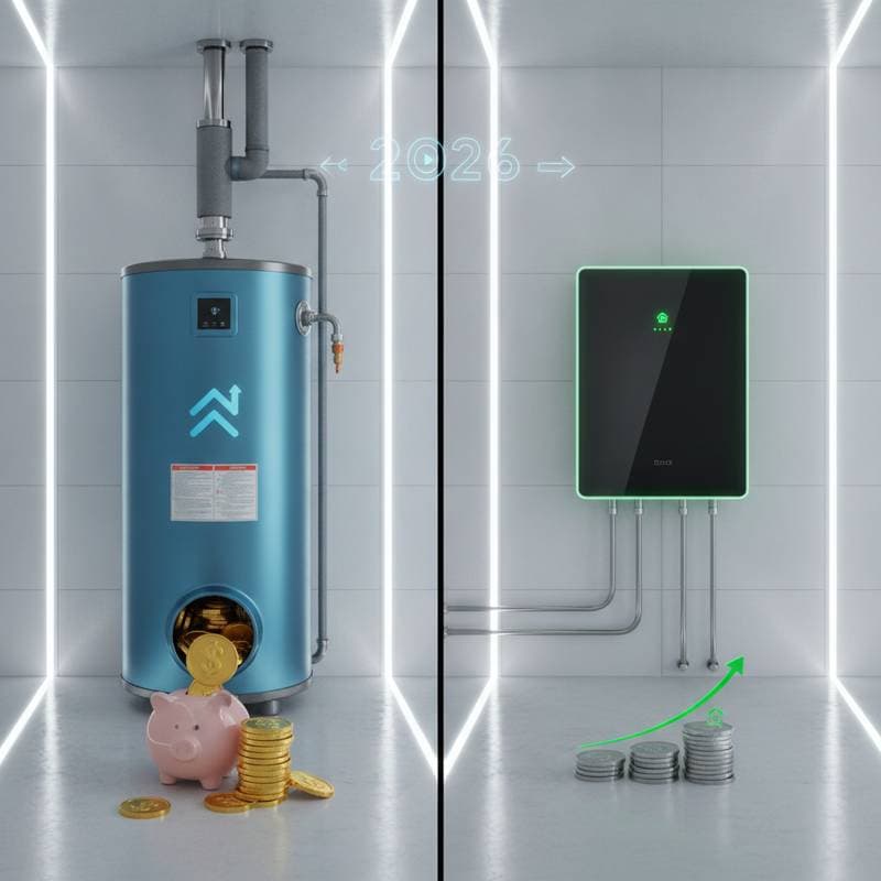Featured image for Tank vs Tankless Water Heaters: Real Costs for 2026